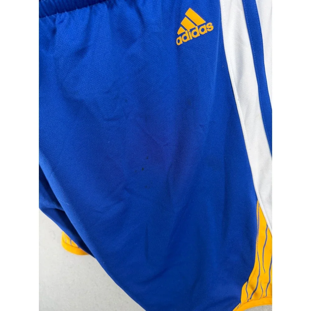 Adidas NBA Golden State Warriors Basketball Shorts Mens XXL Blue Yellow Striped